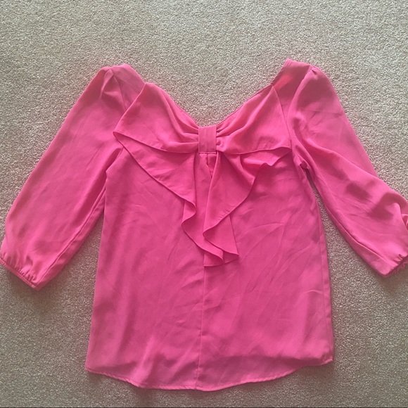 Hot Pink Bow Top S - Picture 2 of 3